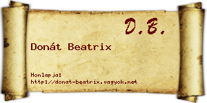 Donát Beatrix névjegykártya