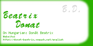 beatrix donat business card