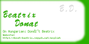 beatrix donat business card